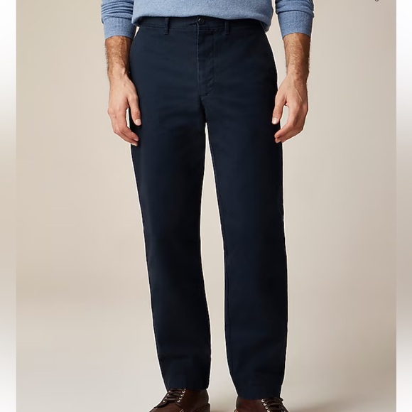 Men's Navy Classic Straight J. Crew 100% Cotton Pants Size 34x36‎ - Picture 1 of 9